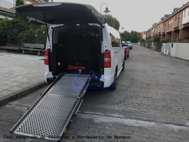Taxi accesible de Aeropuerto de Burgos a Valderas